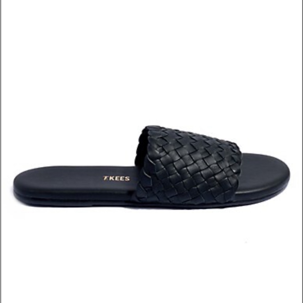 Tkees Foundations Matte Woven Leather Slides (color sable, size 9)